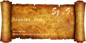 Szalóki Iván névjegykártya