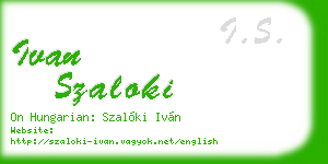 ivan szaloki business card